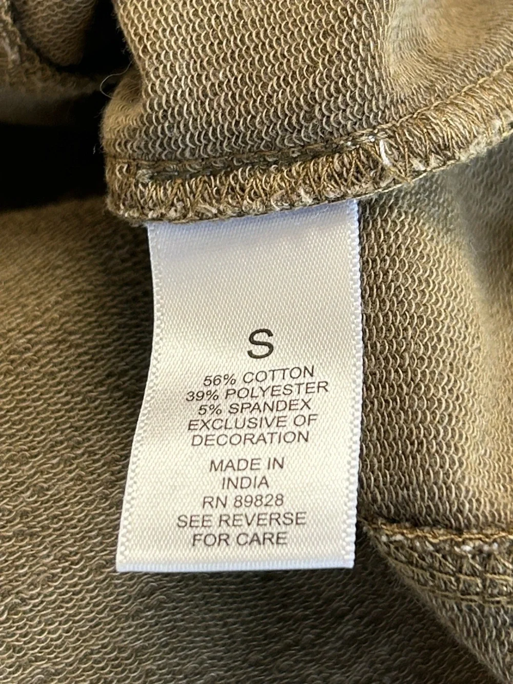 Logo Life Lori Goldstein Olive/Brown Hooded V-Neck Long Sleeve Top